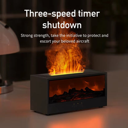 VISSKO Creative Fireplace Air Humidifier – Auto-Off Aroma Diffuser with LED Lights & Remote