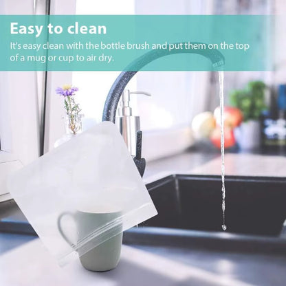 10Pcs Reusable Silicone Food Storage Bags – Leakproof, Stand-Up Zip & Fresh-Keeping