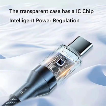 120W A-C and C-C Phone Super Fast Charging Cable with LED display screen