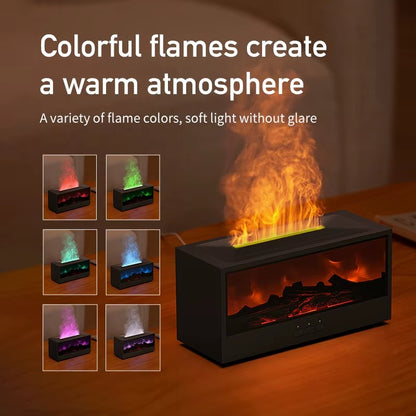 VISSKO Creative Fireplace Air Humidifier – Auto-Off Aroma Diffuser with LED Lights & Remote