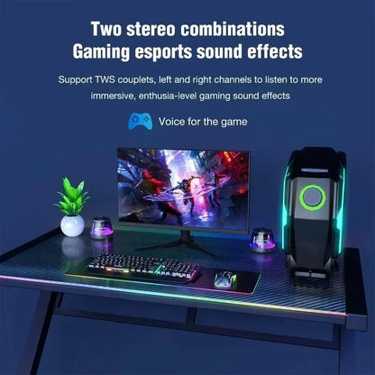 Mini Magnetic Bluetooth Speaker – Portable RGB Sound Box & Phone Holder Ring