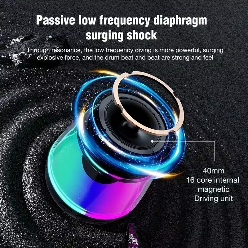 Mini Magnetic Bluetooth Speaker – Portable RGB Sound Box & Phone Holder Ring