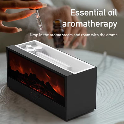 VISSKO Creative Fireplace Air Humidifier – Auto-Off Aroma Diffuser with LED Lights & Remote