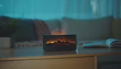 VISSKO Creative Fireplace Air Humidifier – Auto-Off Aroma Diffuser with LED Lights & Remote